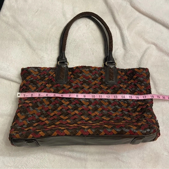 Sondra Roberts woven leather top handle handbag purse - Picture 5 of 10